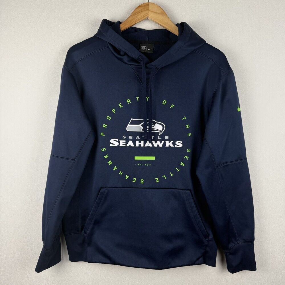 Nike Men's Seattle Seahawks Hoodie Sz M Blue NFL Football Equipment Training